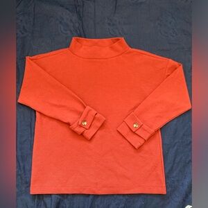 Brick Red mock turtle 3/4 sleeves, ann Taylor size petite S. Drop shoulder